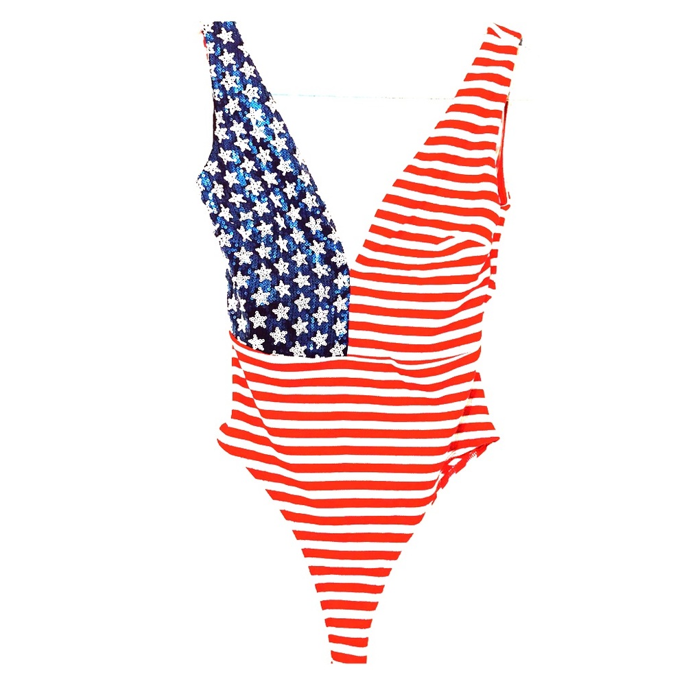 USA 🇺🇸 American Flag Sequence Bodysuit